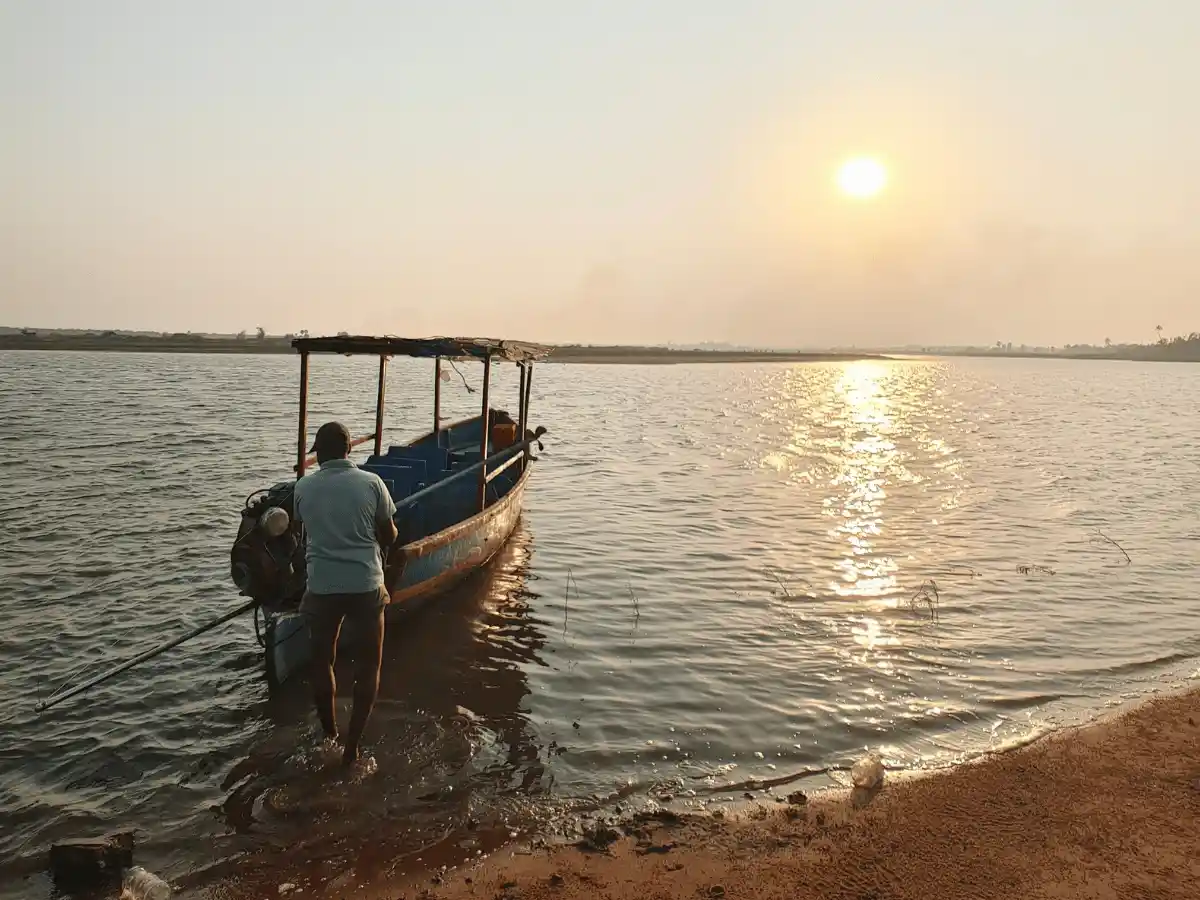 Boating in Kusabhadra River mouth near Konark at WildDunes Eco Resort