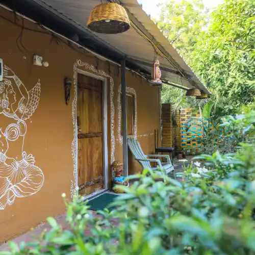 Mud cottage exterior at WildDunes Resort in Konark, Odisha