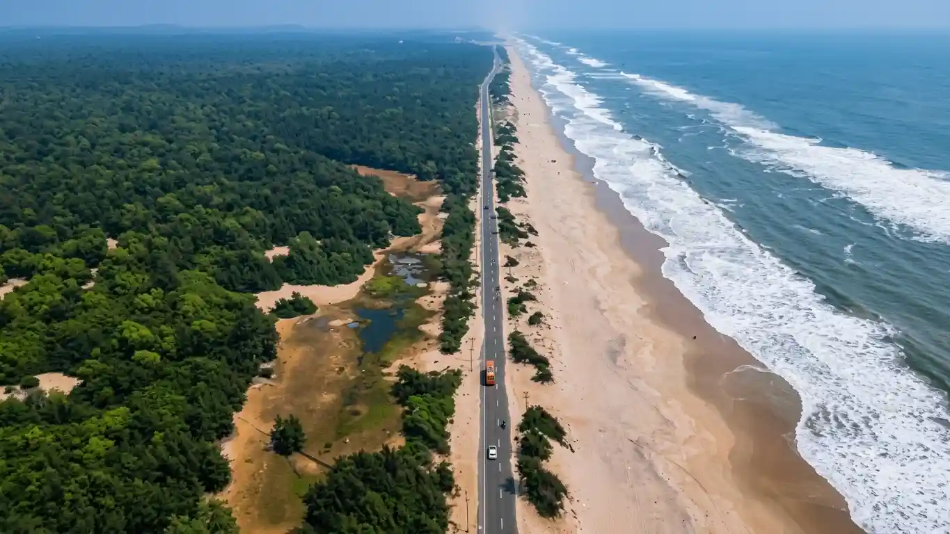 Puri–Konark Marine Drive area near WildDunes Eco Resort in Konark